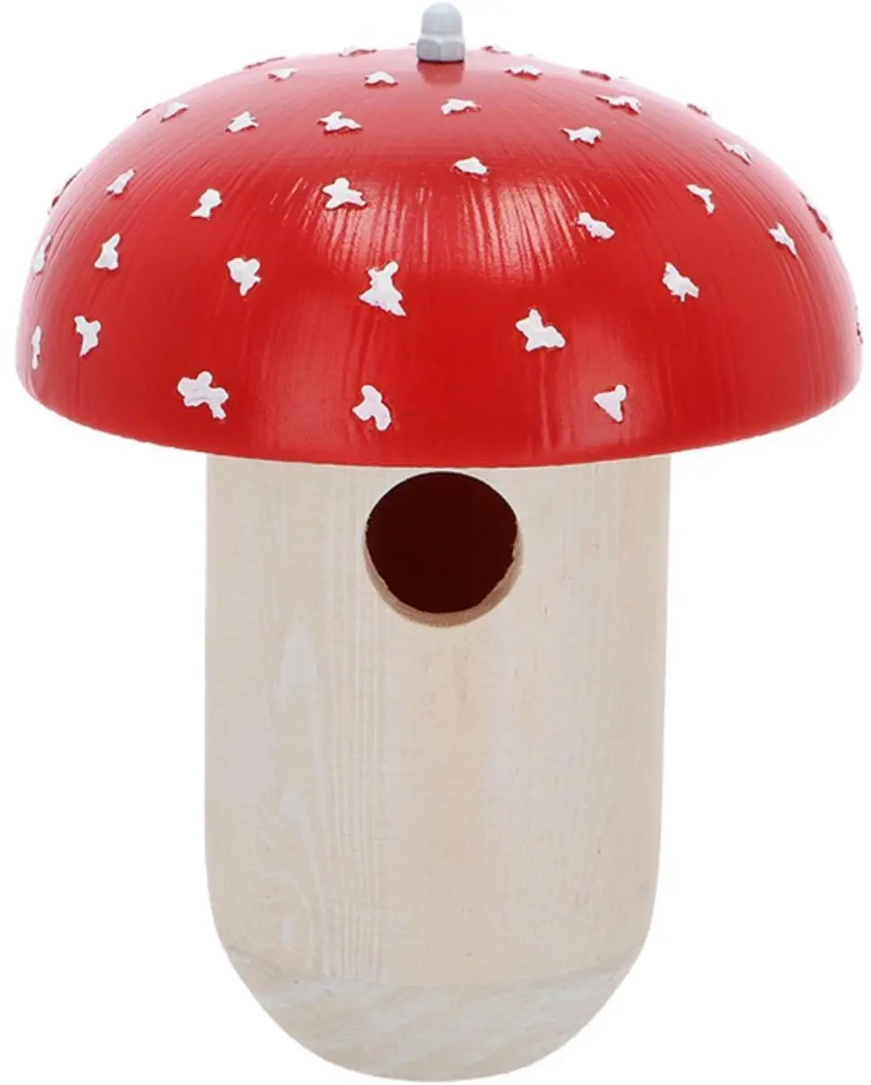 Esschert Design Nestkast Vliegenzwam Vogelhuisje Rood
