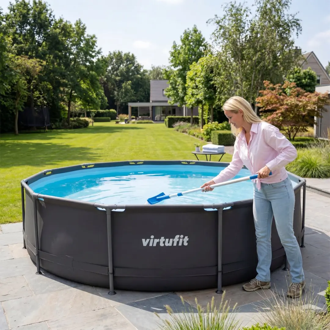 Virtufit FLO2001 Zwembad Wandborstel - Blauw/Wit