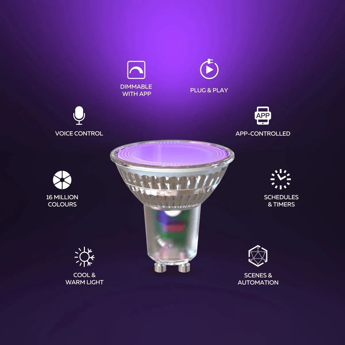 Calex Smart LED GU10 RGBW 4.9W - Wifi Slimme Lamp