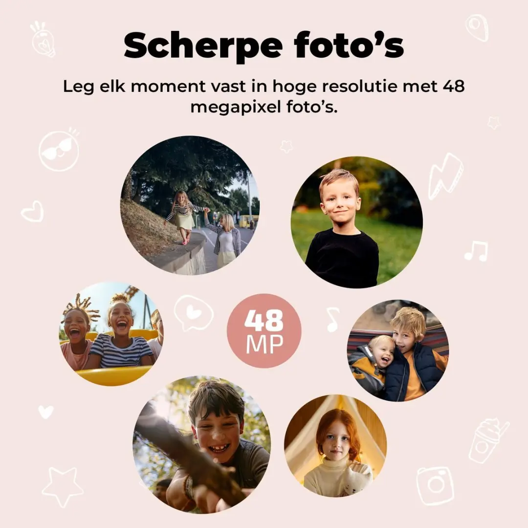 Denver KPC1374BTRO Kindercamera Full HD - 48MP - Roze