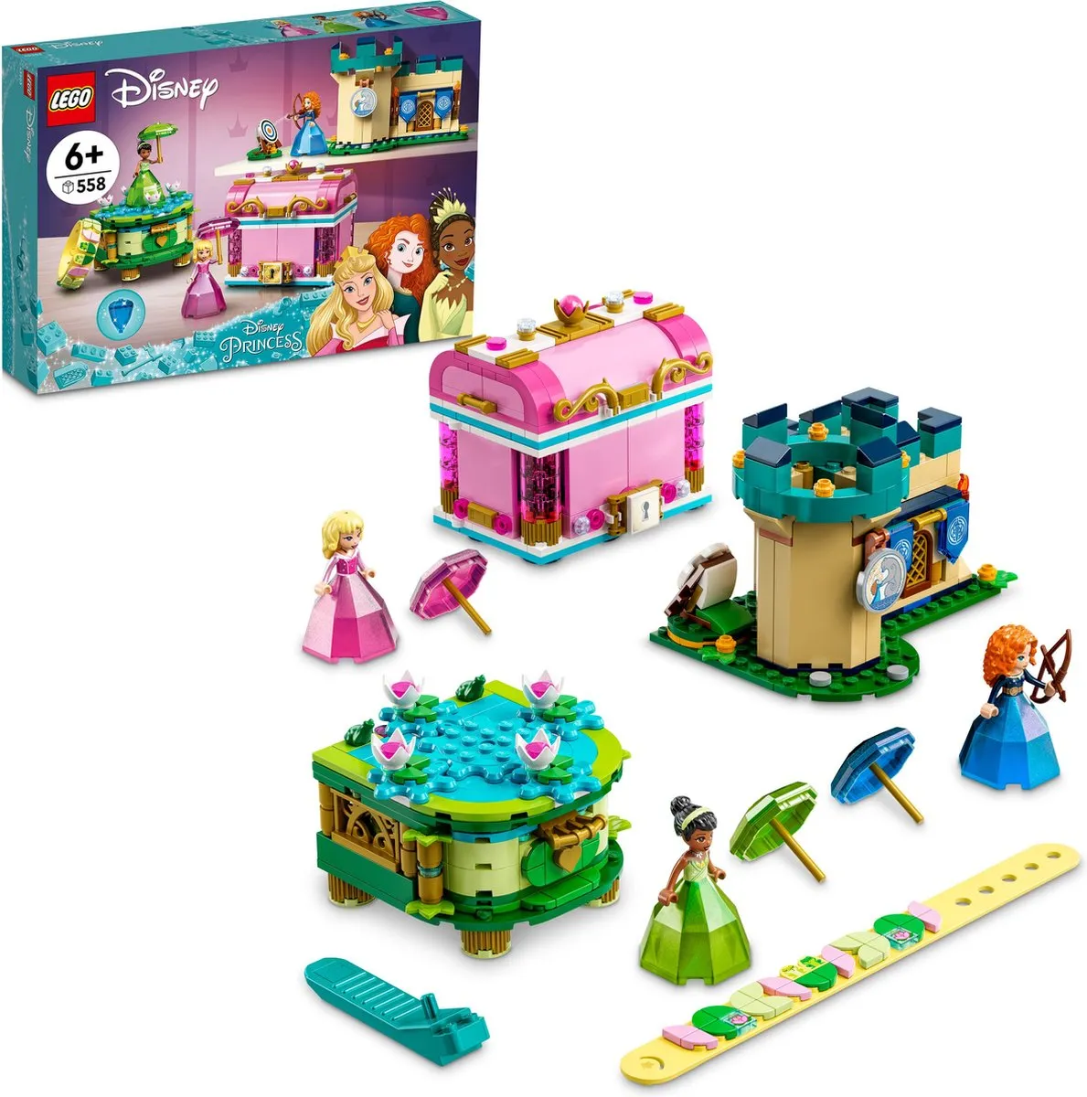LEGO Disney Princess Aurora Merida Tiana Betoverde Creaties 43203 - 558 Stukken - Multikleur