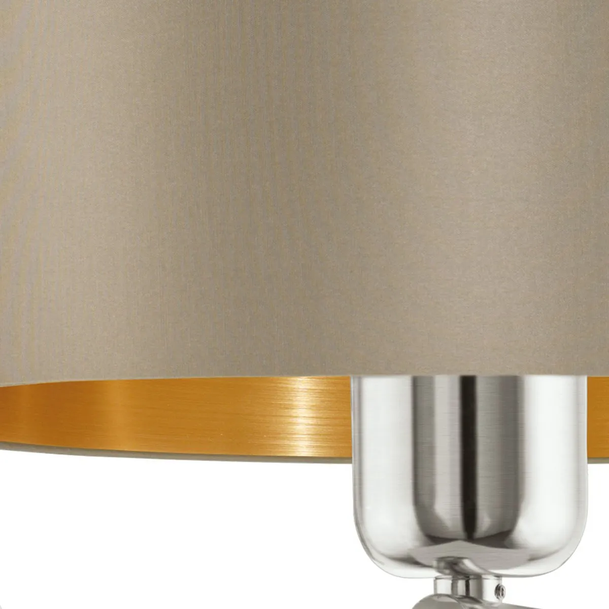 Eglo Maserlo Wandlamp 1 Licht - Ø230mm Nikkel-Mat Taupe/Goud