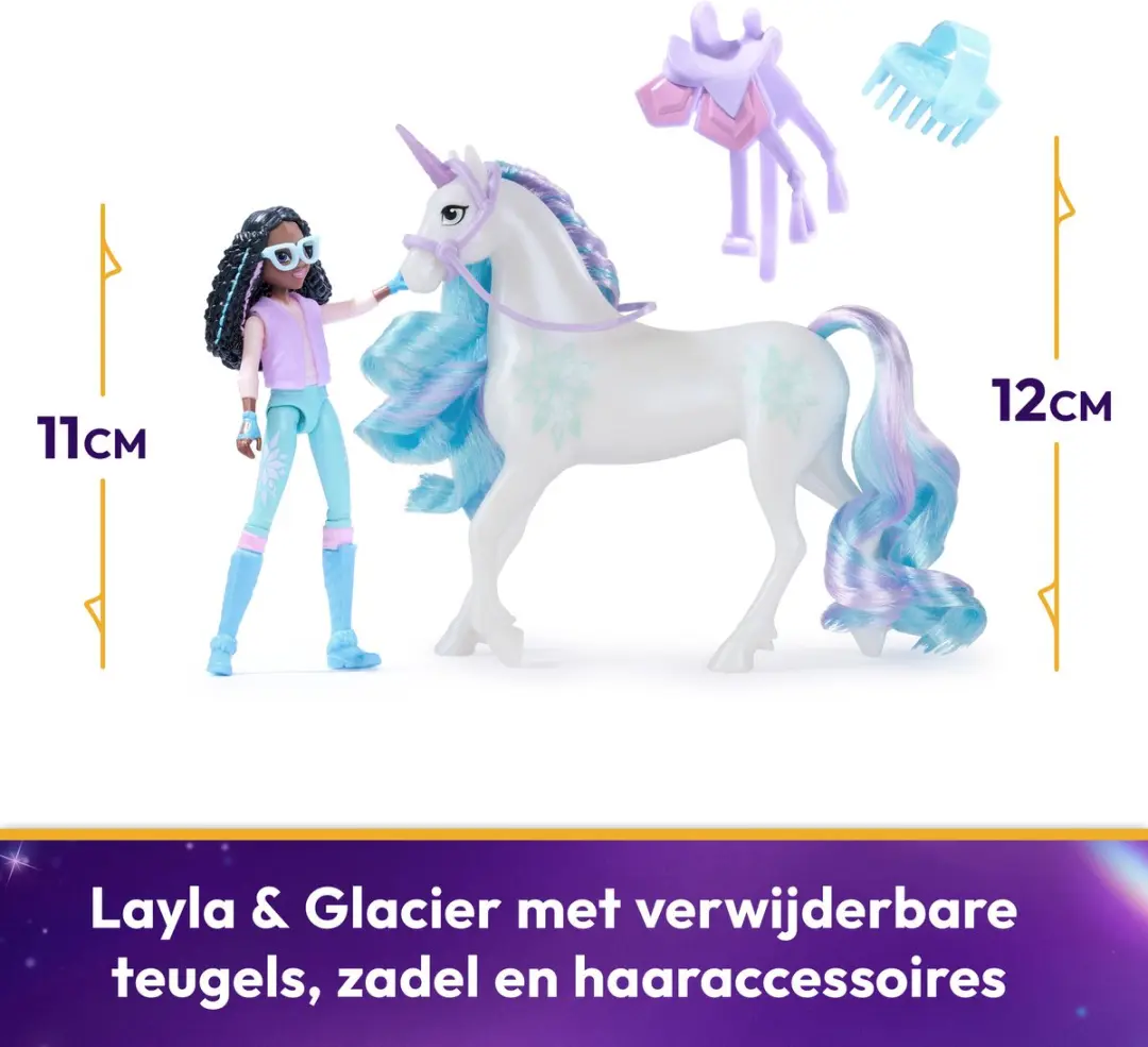 Unicorn Academy Pop Layla & Eenhoorn Glacier Speelfigurenset - 3x Knoopcel