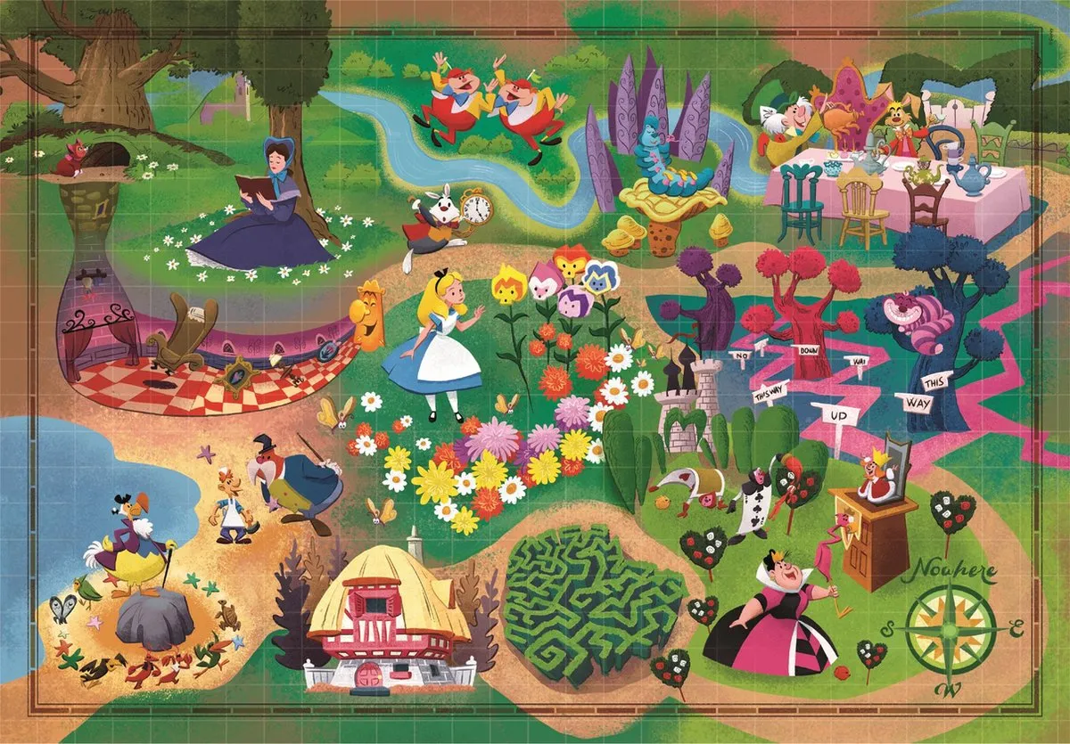 Clementoni Disney Alice in Wonderland Legpuzzel 1000 Stuks - 70x50cm