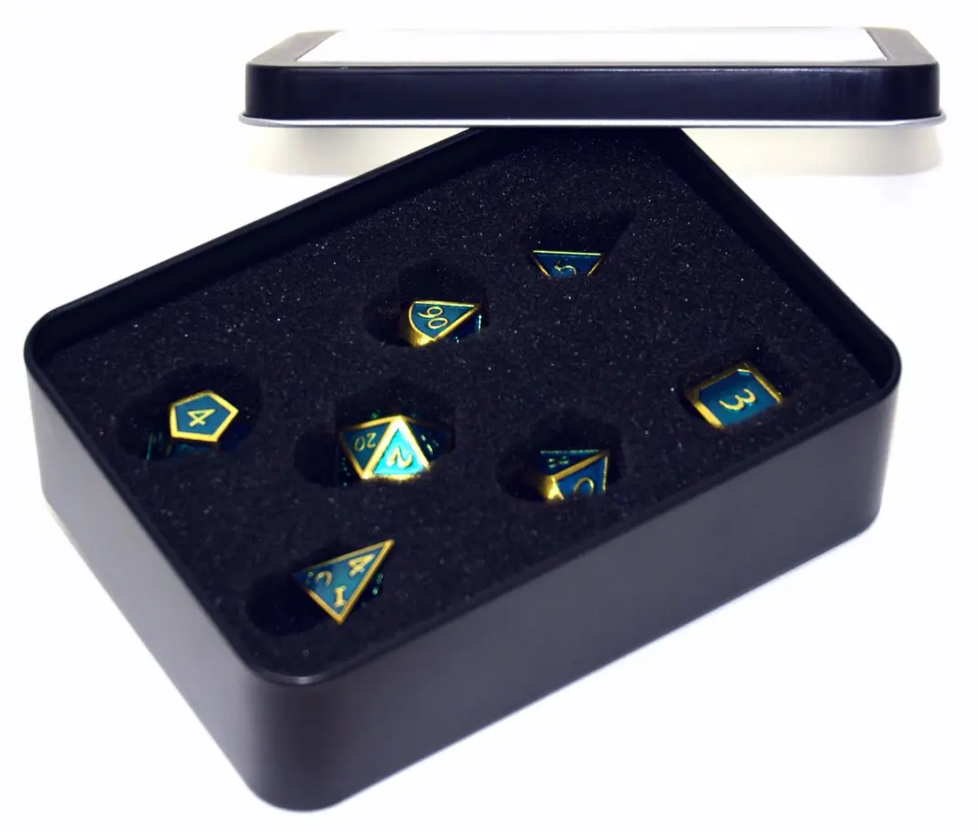HOT Games Metaal Romeins Dobbelsteen Set - Goud/Groen
