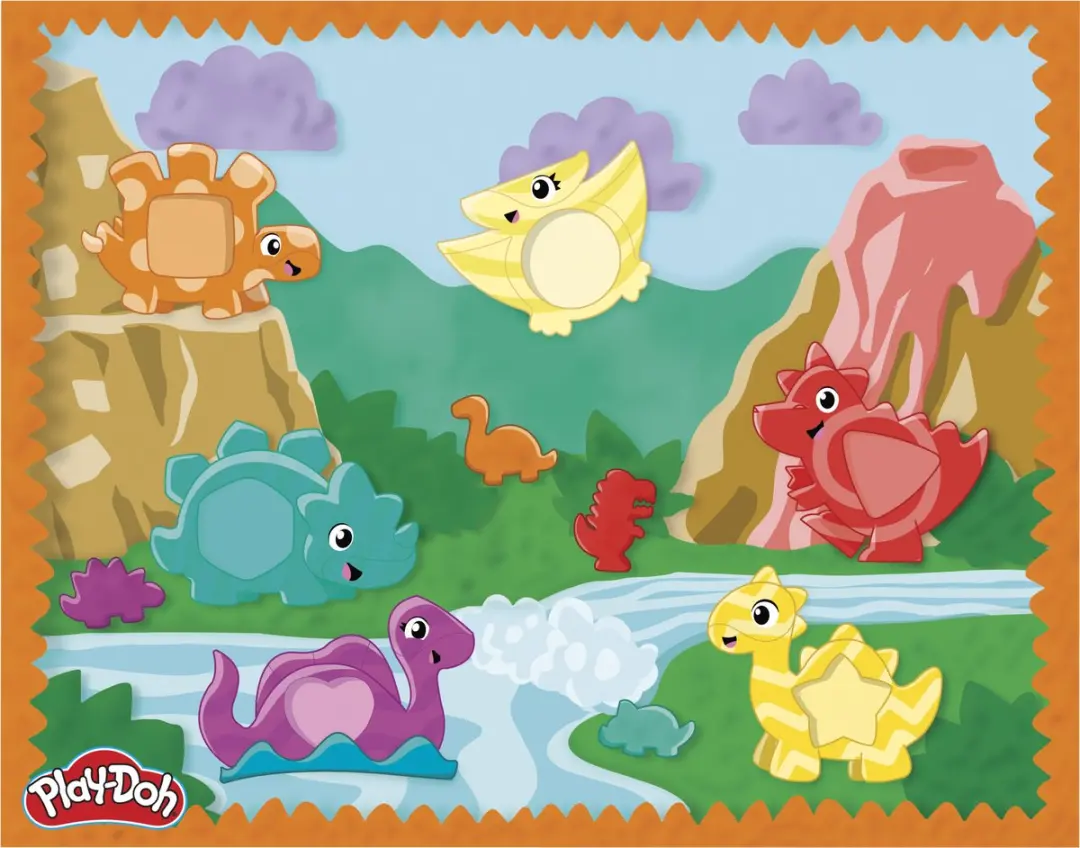 Play-Doh Dino Vormen en Kleuren Speelset - 15 Stuks