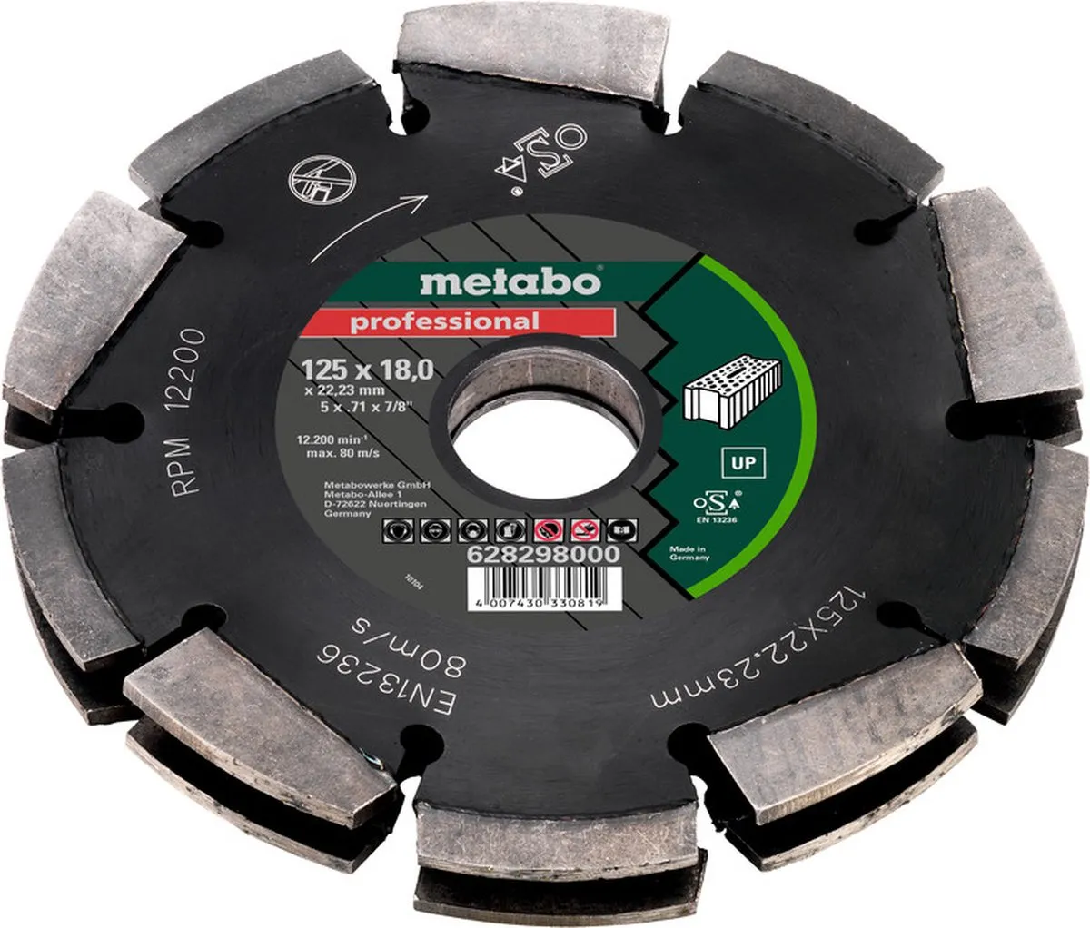 Metabo Diamantslijpschijf 125x22,23mm 628298000 - Steen