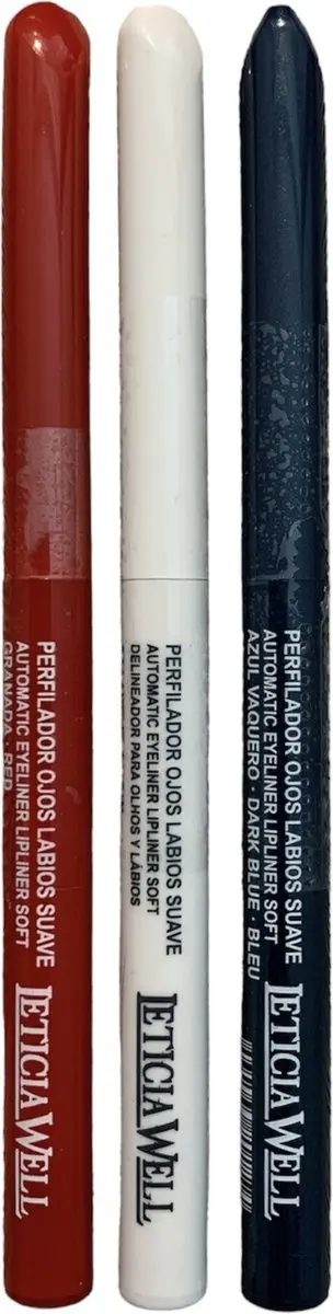 Leticia Well Set Rood Wit Blauw Lippotlood Oogpotlood