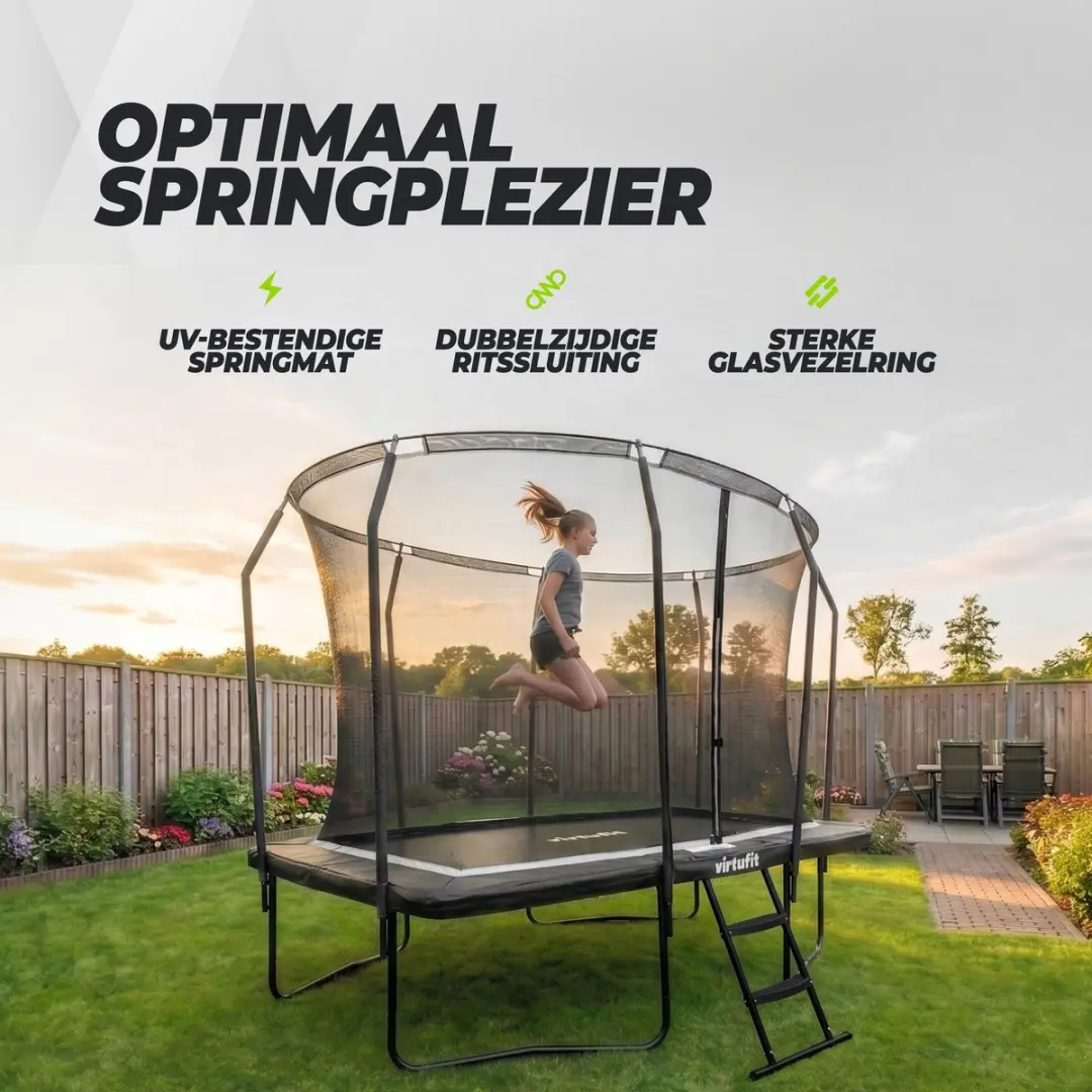 Virtufit Rechthoekige Trampoline 183x274cm - Zwart