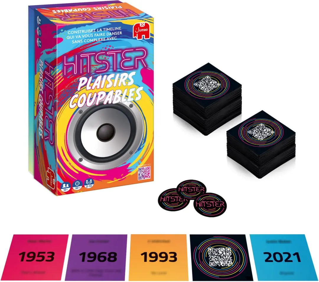 Hitster Guilty Pleasures FR Partyspel - 350+ Muziekkaarten