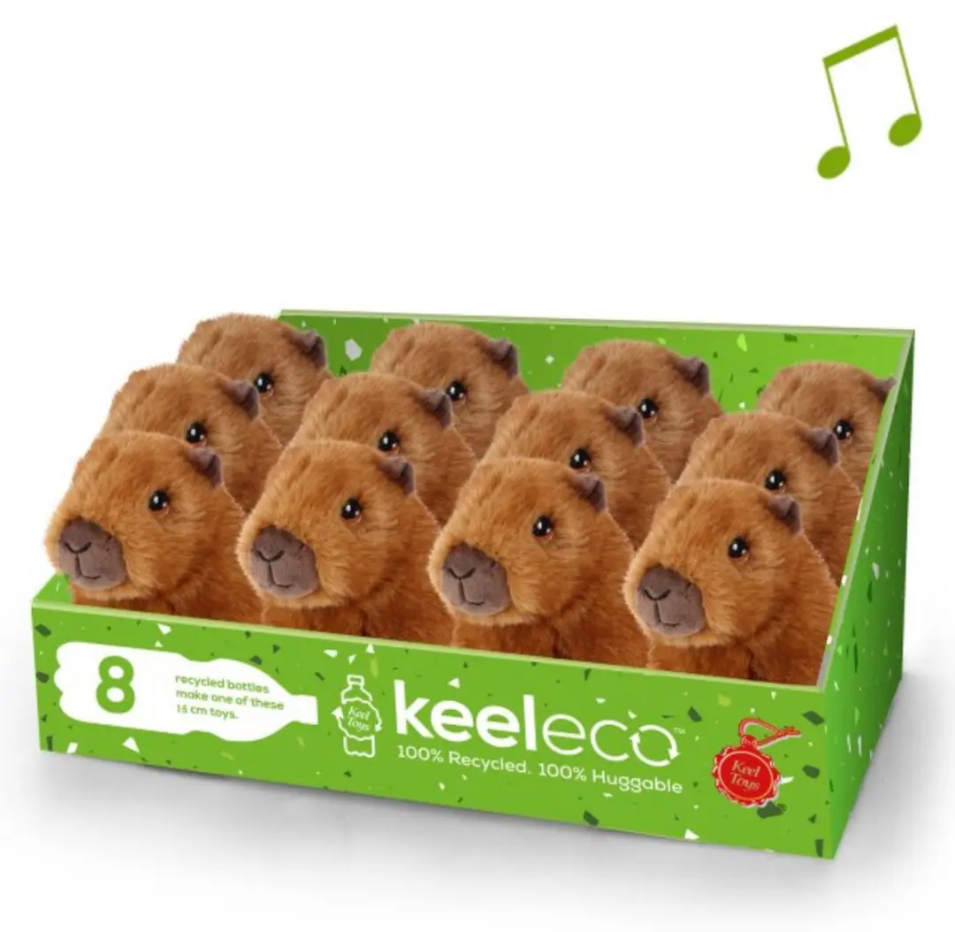 Keel Toys Pluche Capybara Bruin - 15 cm - Met Geluid