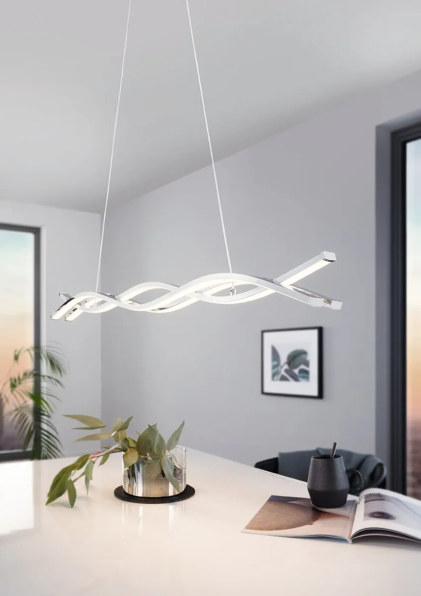 Eglo Lasana 2 Hanglamp - 3 Lichtpunten - Chroom