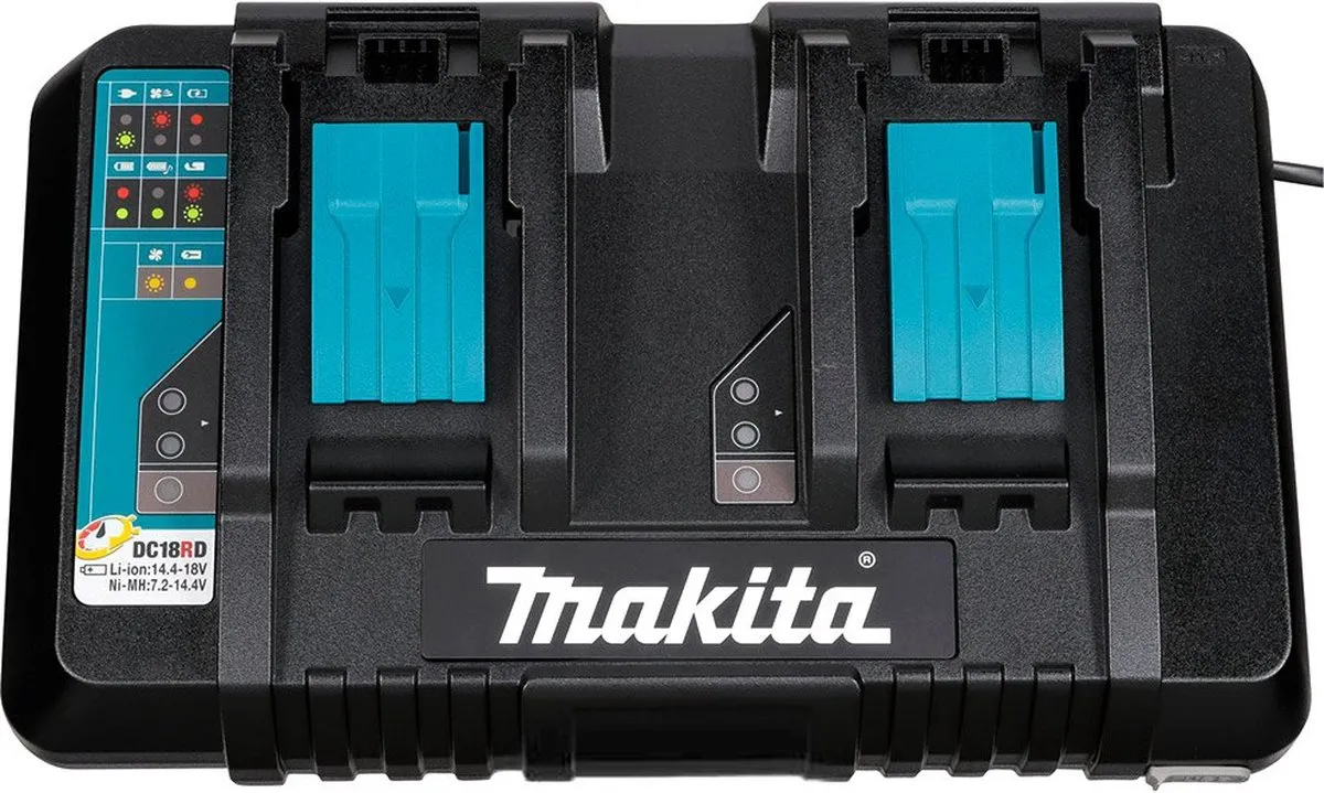 Makita 18V Accu Starterset DC18RD 2xBL1860B - 2 Accu's