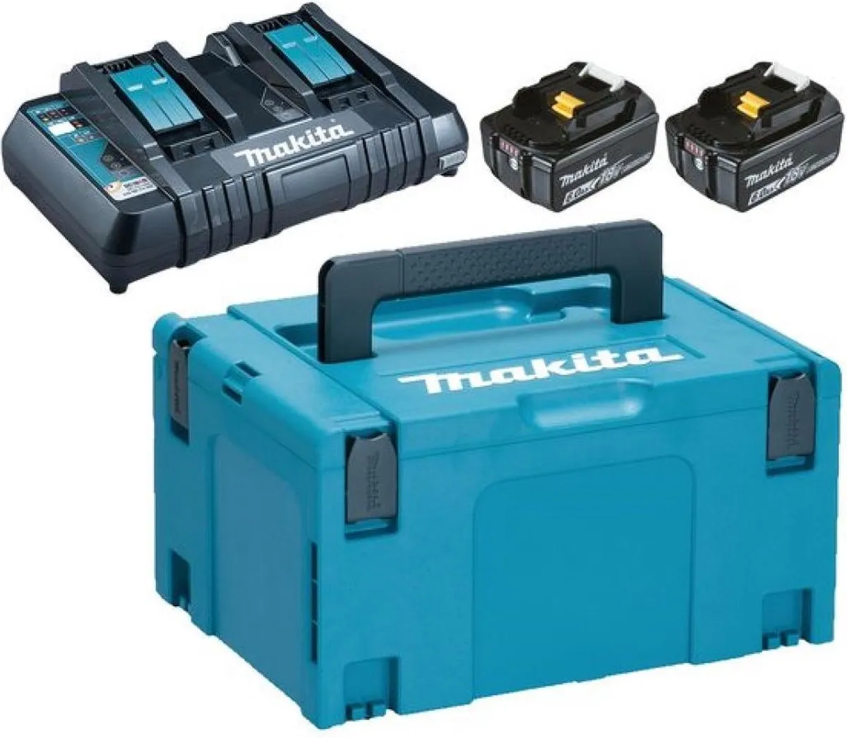 Makita 18V Accu Starterset DC18RD 2xBL1860B - 2 Accu's