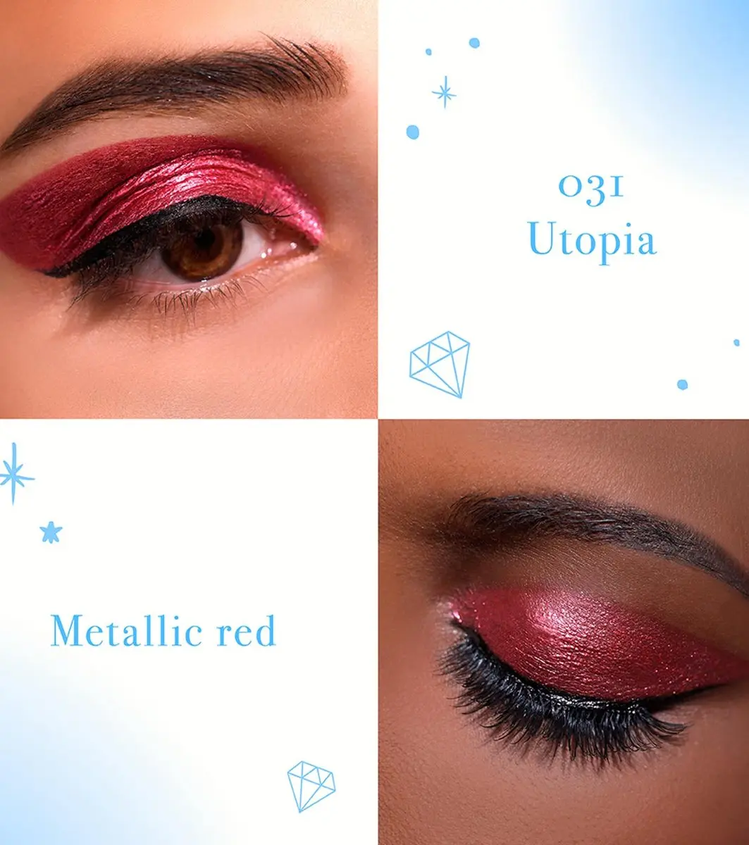 Moira Diamond Daze Liquid Shadow Oogschaduw - 3ml - Rood