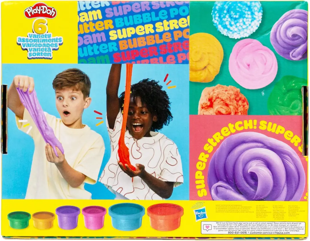 Play-Doh Slijmset 6 Potjes - Butter/Cloud/Superstretch/Bubble Pop - afbeelding 4 van 5