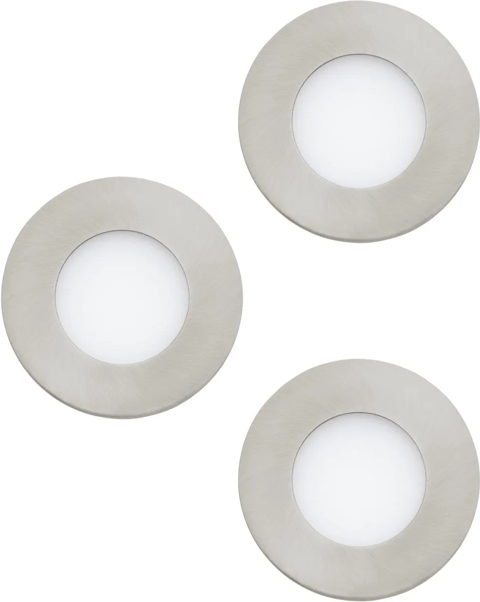 Eglo Fueva 1 Inbouwspot LED 8.5cm Nikkelmat - 3 Stuks