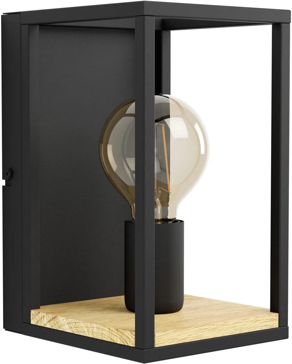 Eglo Libertad Wandlamp E27 - 24cm - Zwart/Bruin