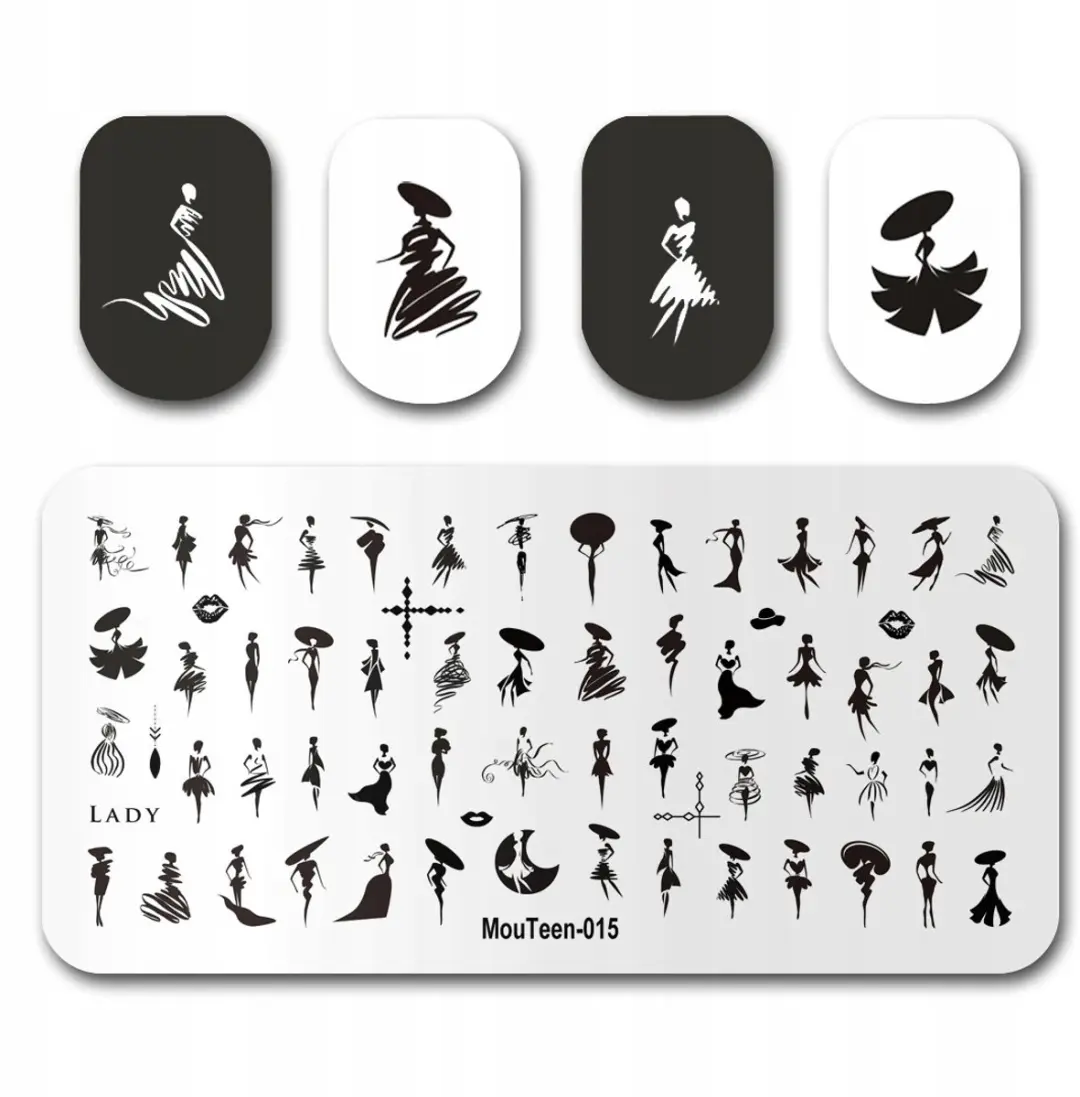 Born Pretty MouTeen MouTeen-015 Stempelplaat Nagels - Vrouwelijk Motief