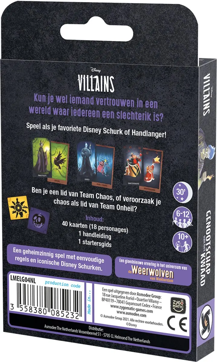 Zygomatic Disney Villains Genootschap van het Kwaad Bordspel - 6-12 Spelers