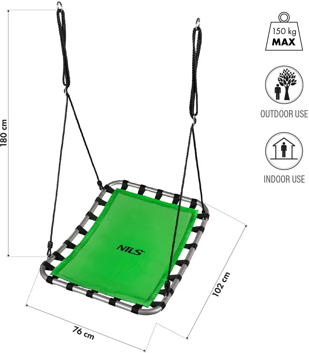Nils NB5045 Schommel Nest - Groen 102x76cm