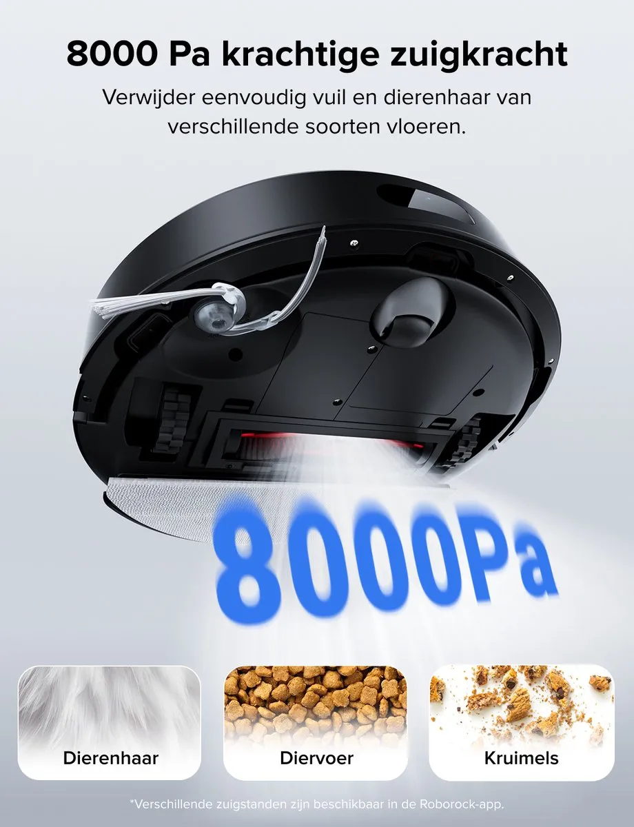 Roborock Q7 L5 Robotstofzuiger 8000 Pa - Zwart