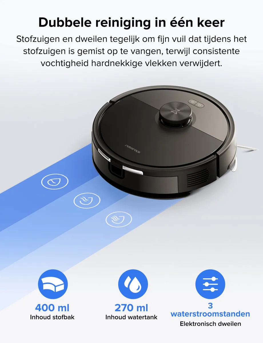 Roborock Q7 L5 Robotstofzuiger 8000 Pa - Zwart