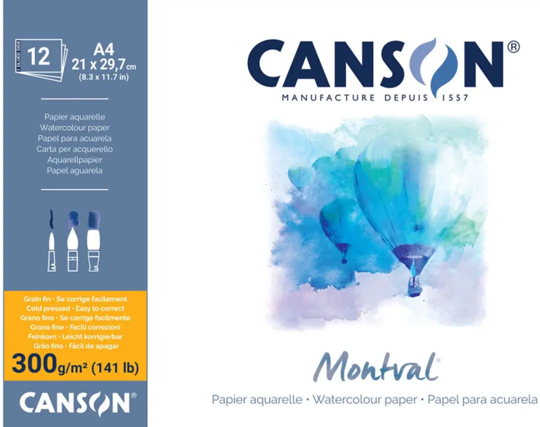 Canson Montval Aquarelblok 12 Vel 300g/m² 420x594mm