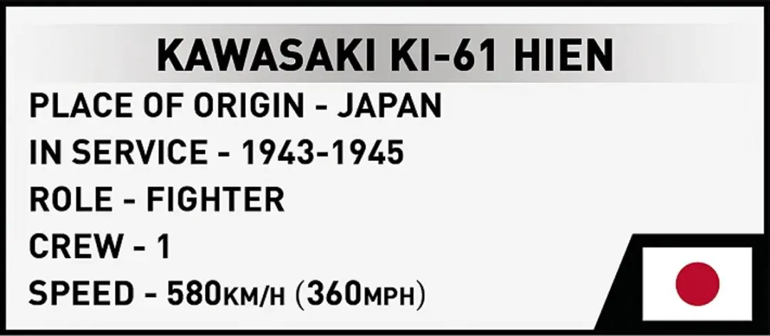 Cobi Kawasaki Ki-61 Hien - 141 Onderdelen - Geel/Rood/Wit/Zwart