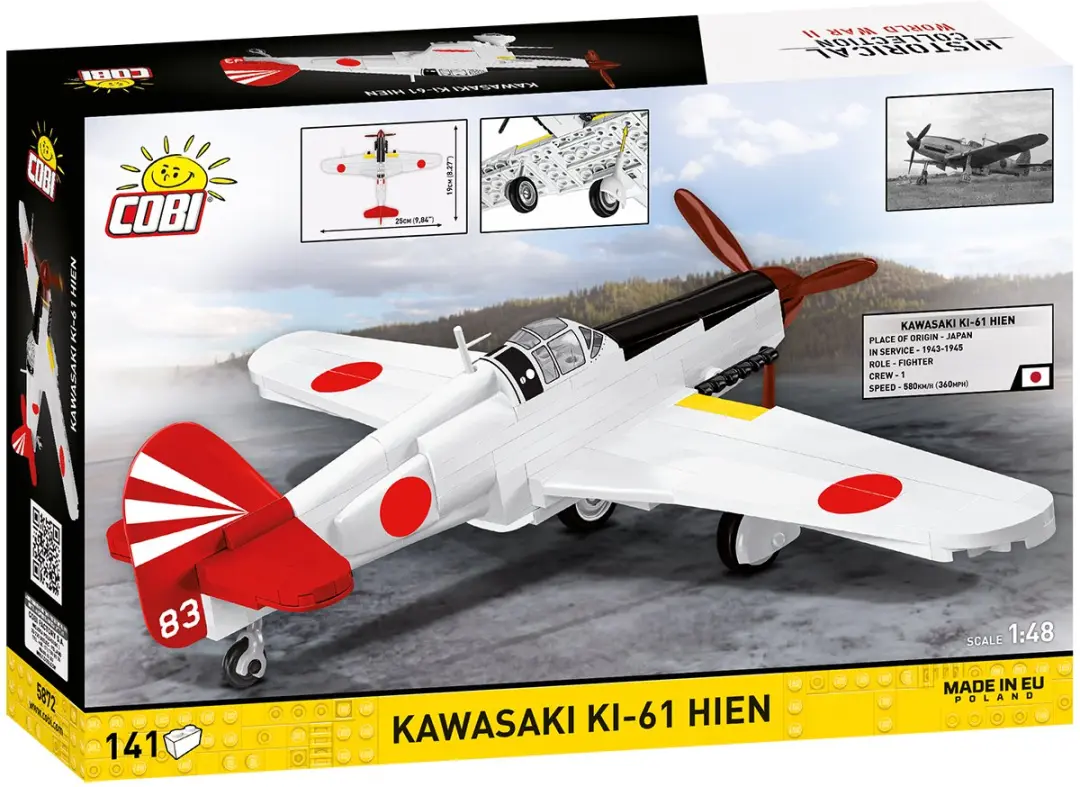 Cobi Kawasaki Ki-61 Hien - 141 Onderdelen - Geel/Rood/Wit/Zwart