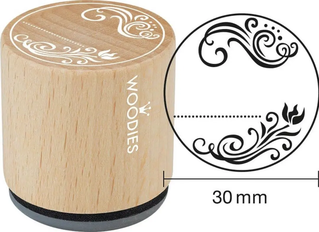 Woodies Houten Stempel Ornament Ø30mm