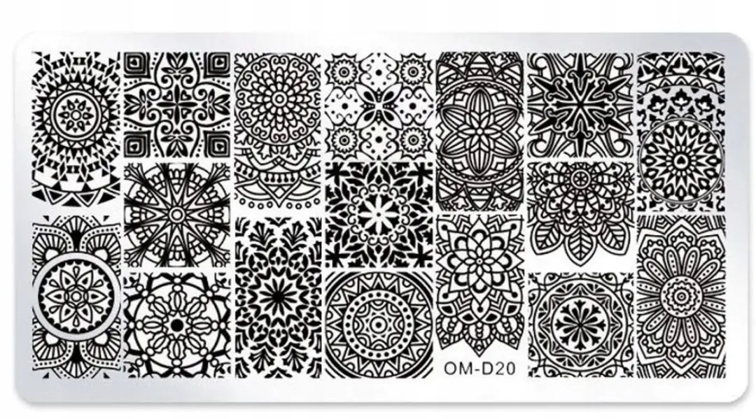 Born Pretty Nagelstempelplaat OM-D20 Mandala Kant Boho - Zilver