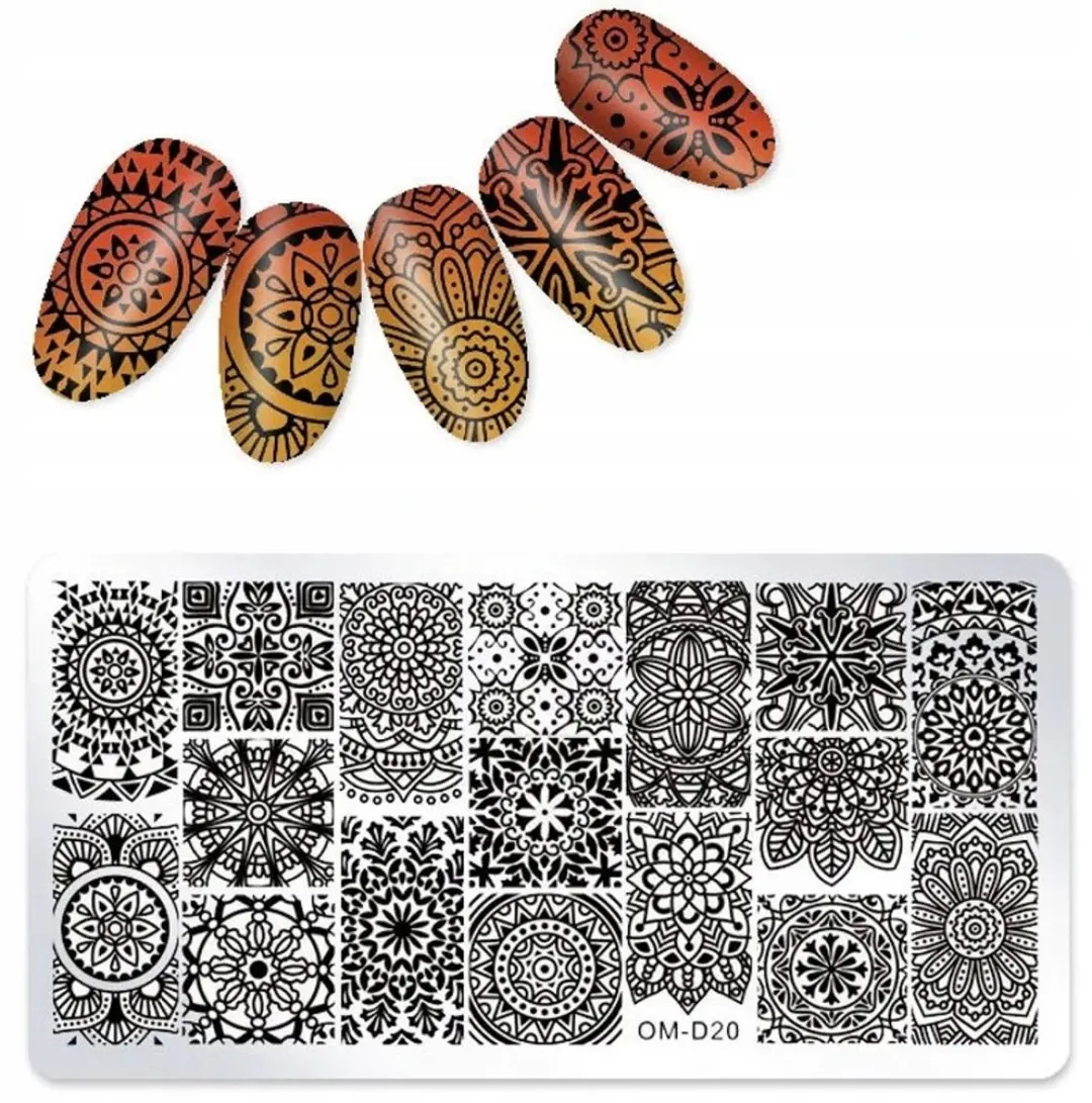 Born Pretty Nagelstempelplaat OM-D20 Mandala Kant Boho
