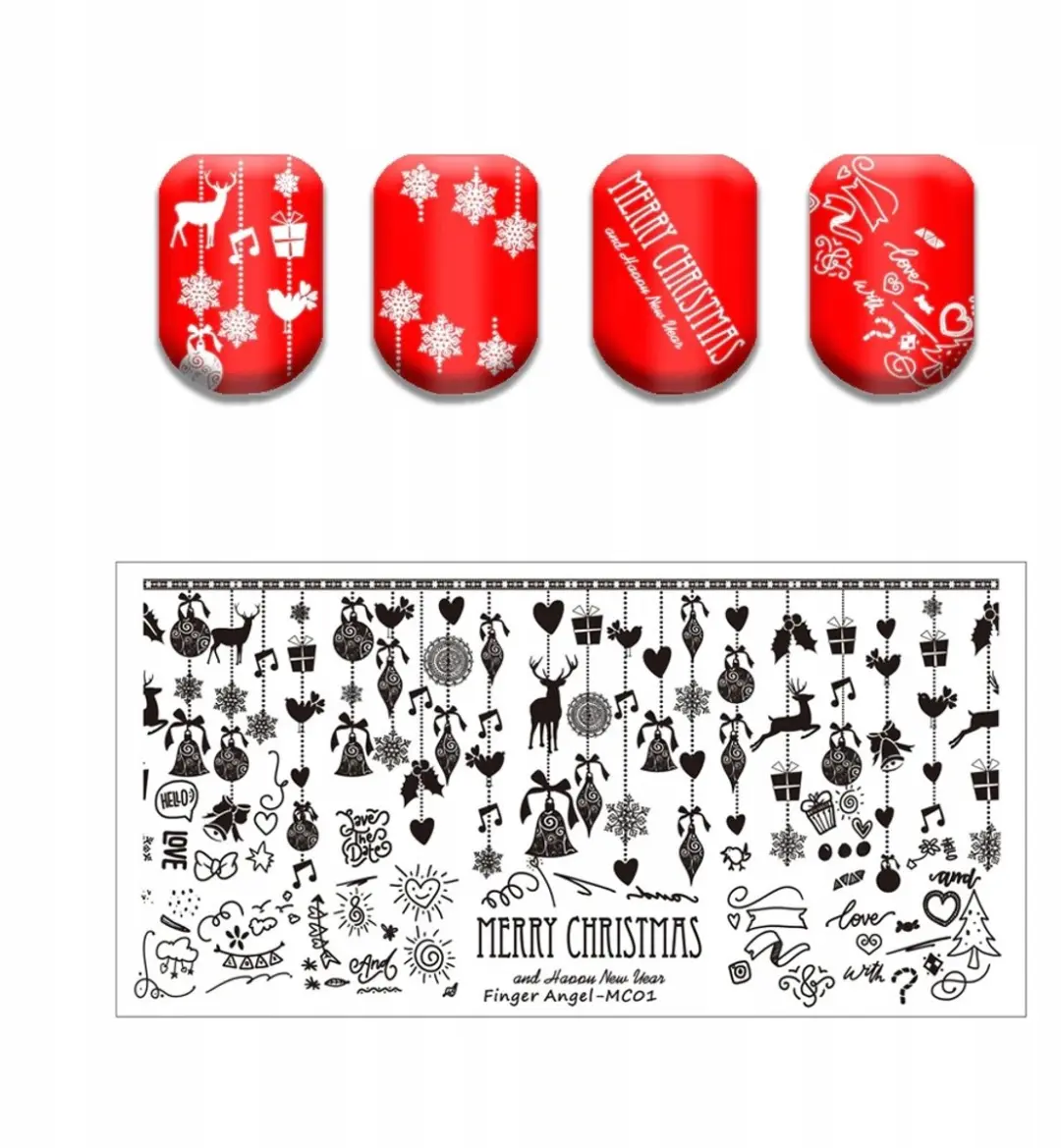 Born Pretty Finger Angel Nagelstempelplaat MC 01 - Kerstmis Ontwerpen