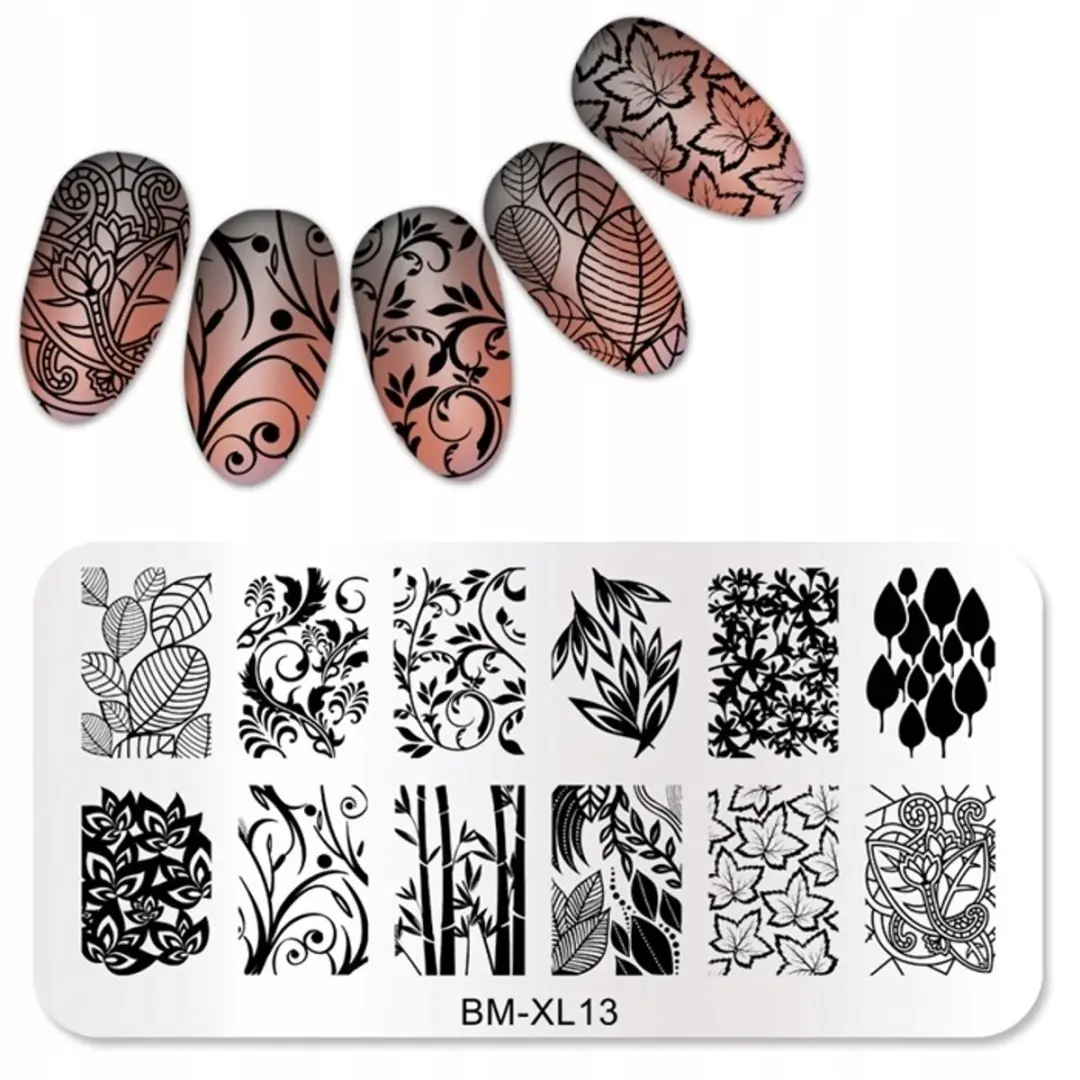 Born Pretty Nagelstempelplaat BM-XL13 Bladermotief