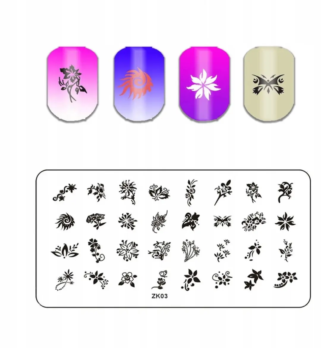 Born Pretty Nagelstempel ZK-03 Bloem- en Ornamentenpatroon
