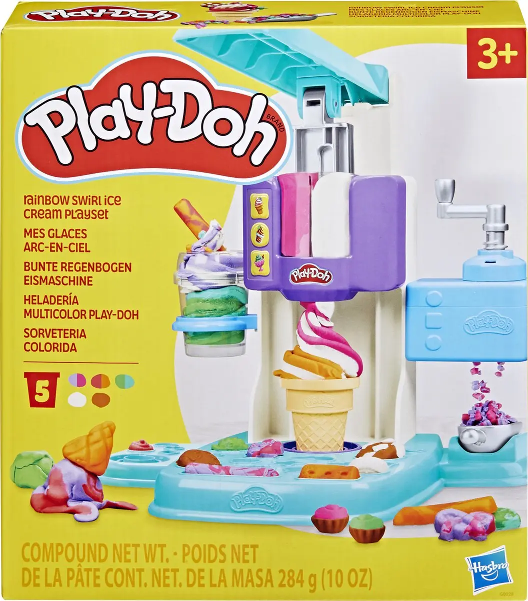Play-Doh Rainbow Softijs Speelset - 5 Kleipotjes - Meerkleurig