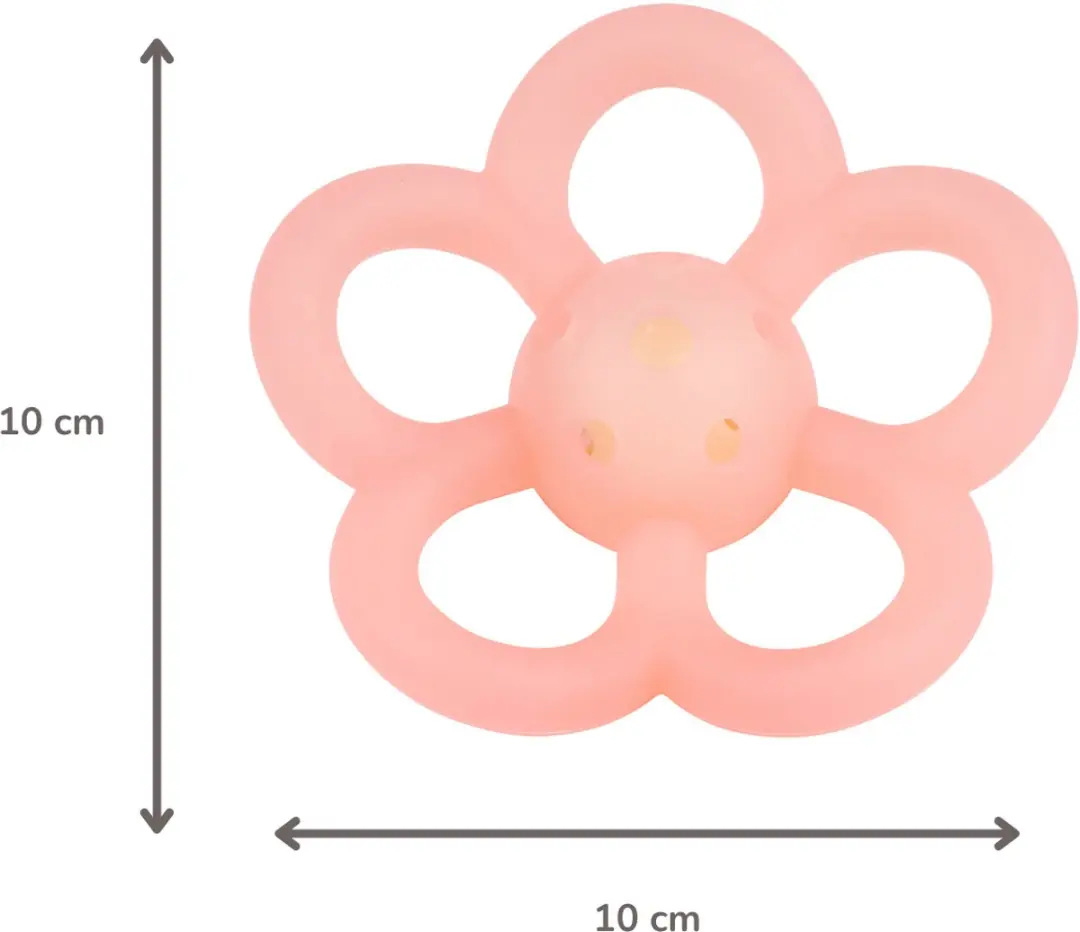 Nattou Silicone Rammelaar Bloem 10cm - Roze