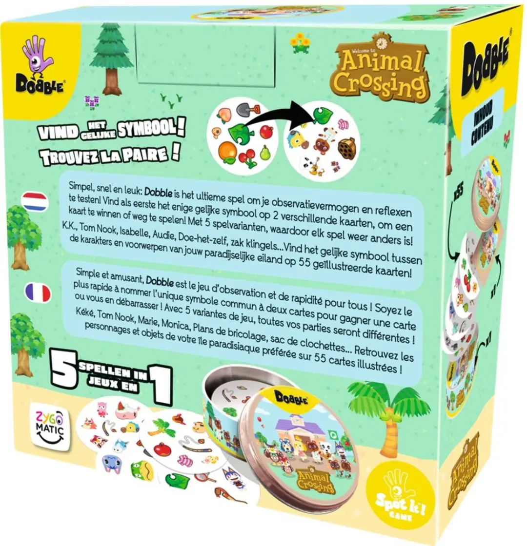 Zygomatic Dobble Animal Crossing - Observatie- en Reactiespel - 2-8 Spelers