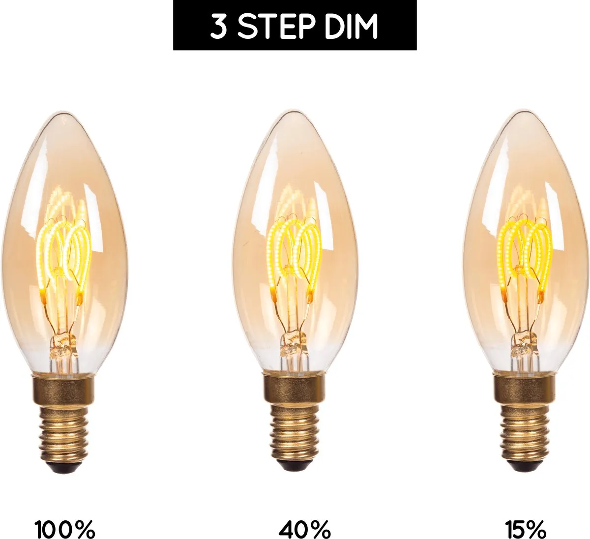 Lucide C35 LED Filamentlamp 3W 2200K - E14 - Amber