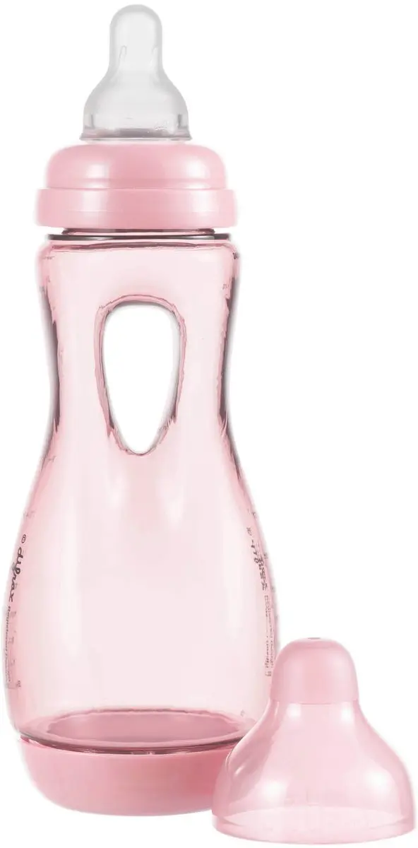 Difrax Handgreepfles 240ml - Roze - Anti-Colic