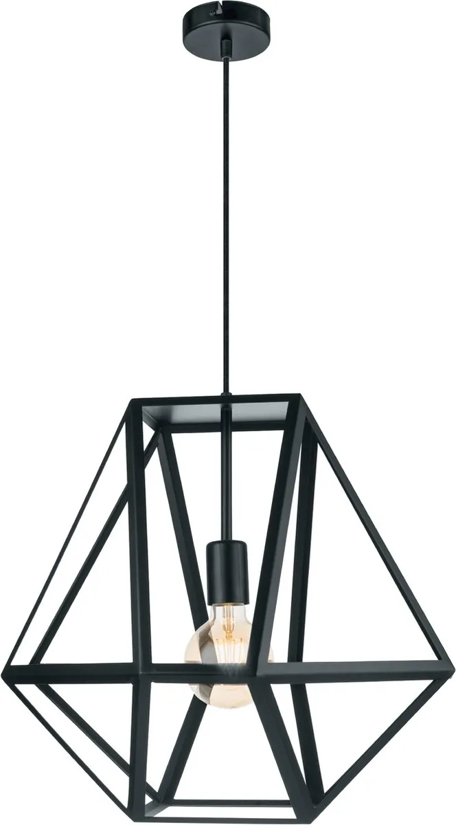 Eglo Vintage Embleton Hanglamp - 1 Lichtpunt - Ø46cm - Zwart/Wit