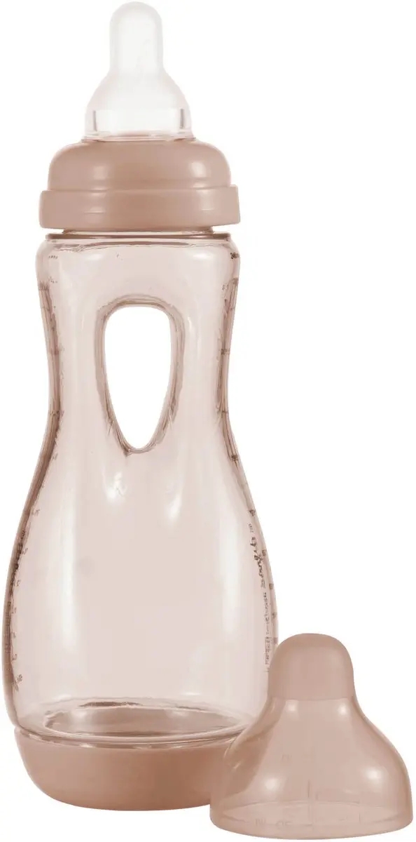 Difrax Handgreepfles 240ml - Anti Colic - Koffiebruin