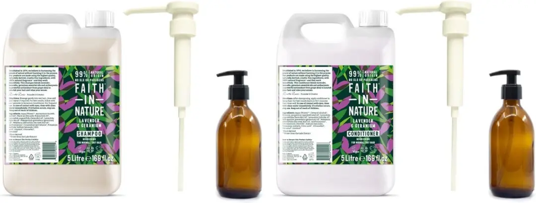 Faith In Nature Lavendel & Geranium Shampoo & Conditioner Refill 10L