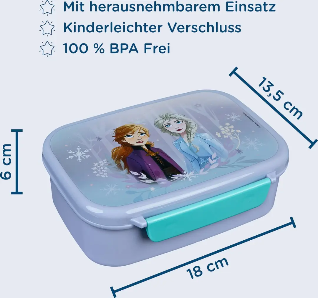 Disney Frozen Scooli Broodtrommel Anna & Elsa - 2-delig Meerkleurig