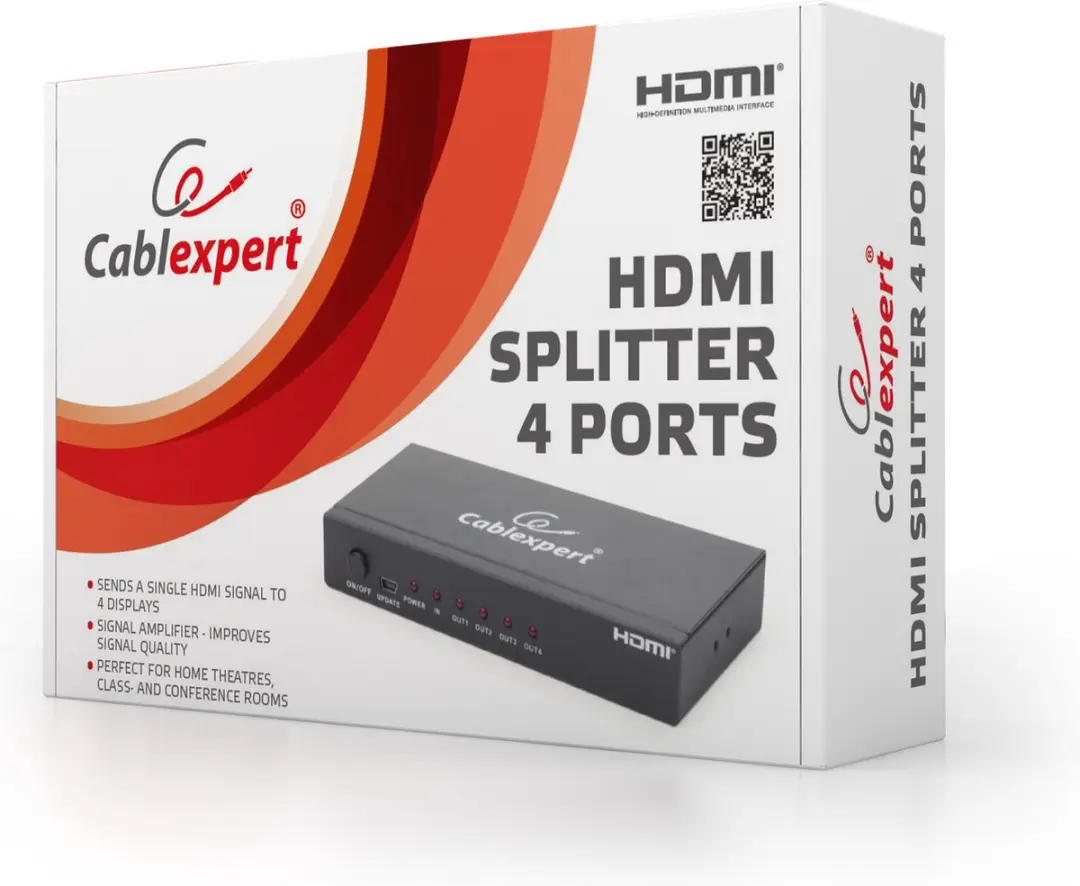 Gembird HDMI Splitter 4 Poorten 4K60 - Zwart - afbeelding 6 van 6