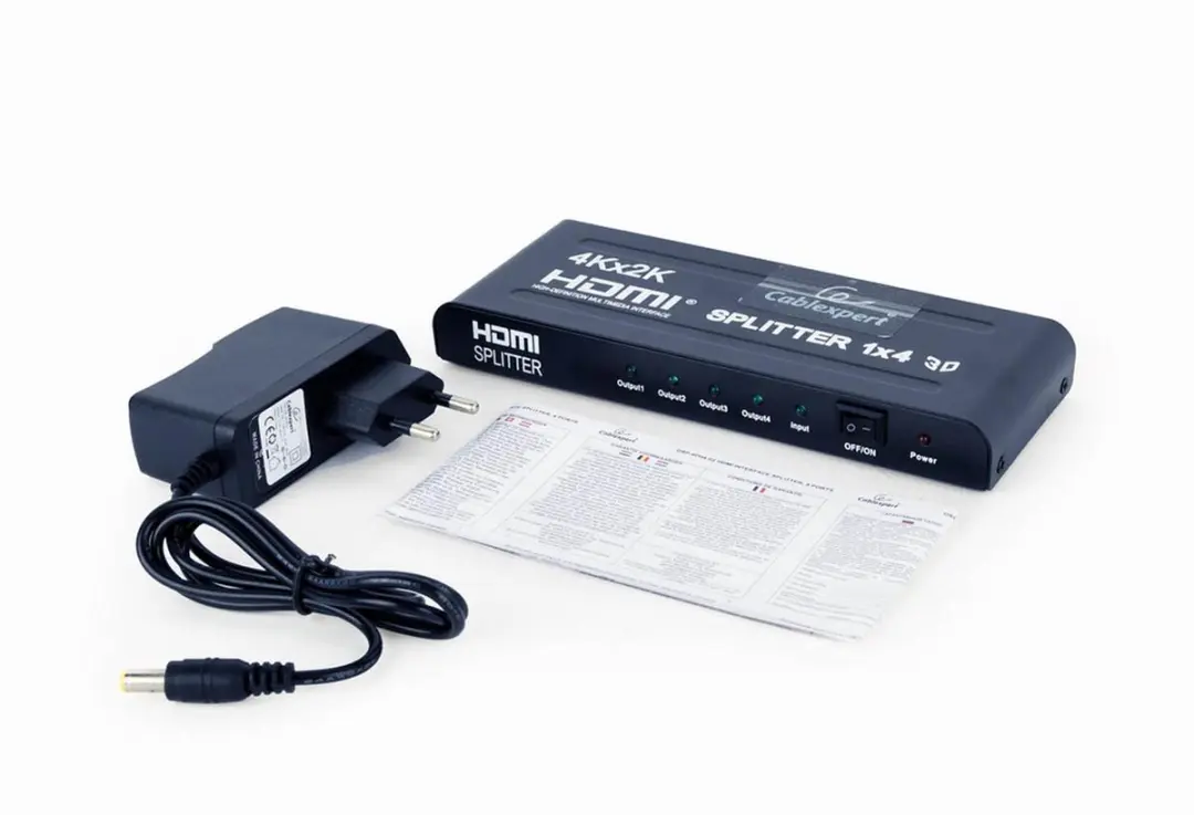 Gembird HDMI Splitter 4 Poorten 4K60 - Zwart