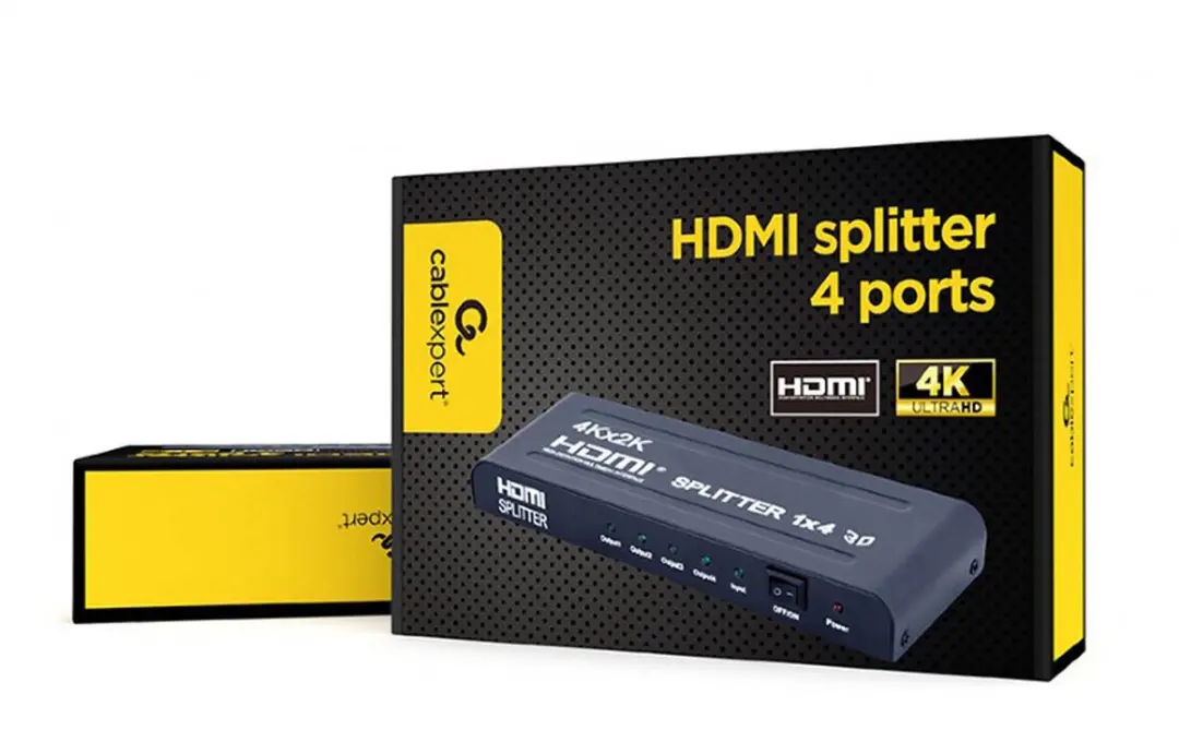 Gembird HDMI Splitter 4 Poorten 4K60 - Zwart