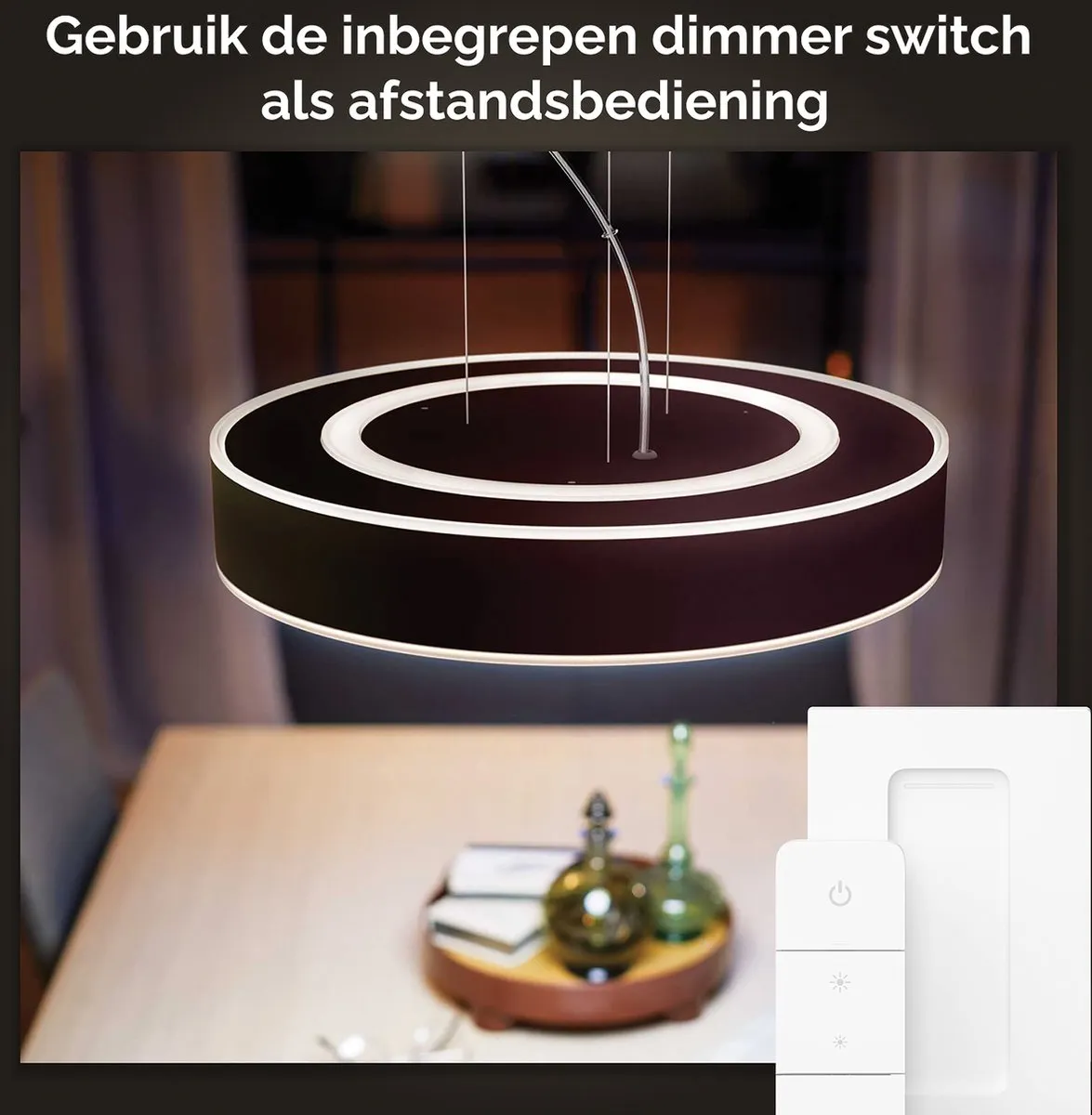 Philips Hue Enrave Hanglamp - Zwart - 1 Dimmer Switch - afbeelding 6 van 6