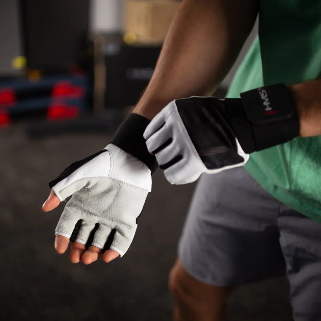 HMS RST04 Fitness Handschoenen - Wit/Zwart - Siliconen Grip